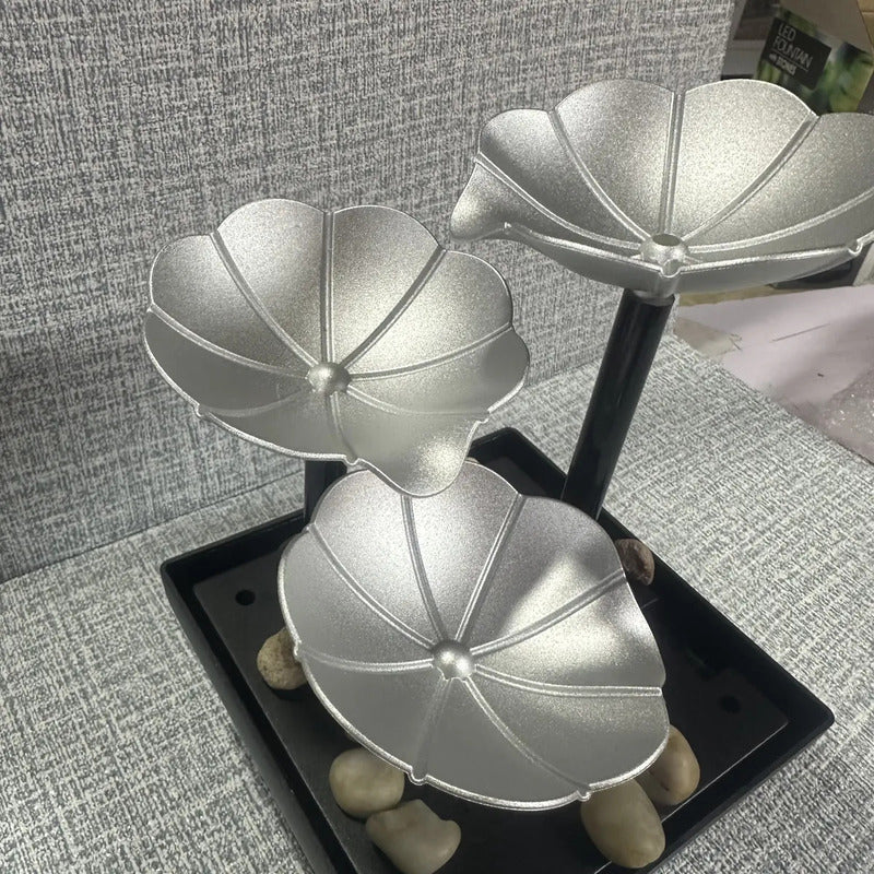 Fuente De Mesa Cascada De Agua Iluminación Decoración Relax Flores