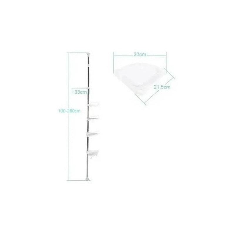 Organizador Esquinero Ducha Baño Multiuso 4 Pisos Ajustable