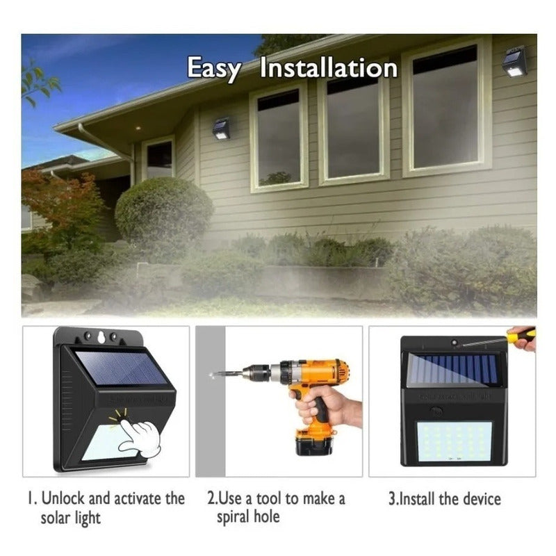 Aplique Solar 30 Led, Mas Led Q Otros Modelos, Envio Gratis