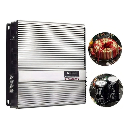 Amplificador Auto Estéreo Audio 2 Canales 2200w 12v Color Plata