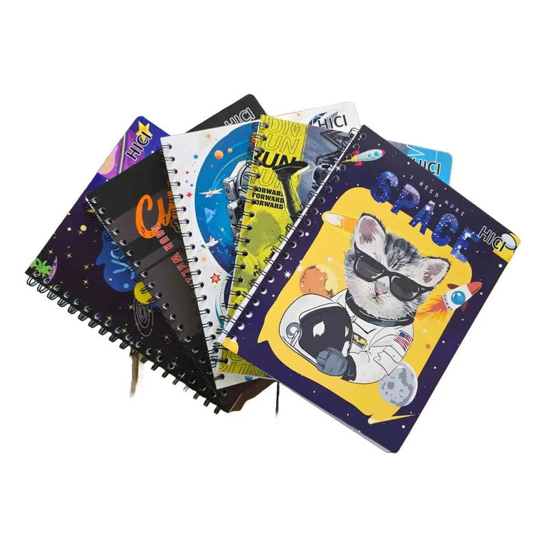 Pack X5 Cuadernos De 100 Hjs Surtidos Espiral 7mm Colegio Varon 2