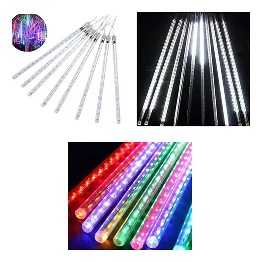 Kit Meteoritos: Guirnalda Solar Led Blanco Cálido + Blanco Frío + Multicolor