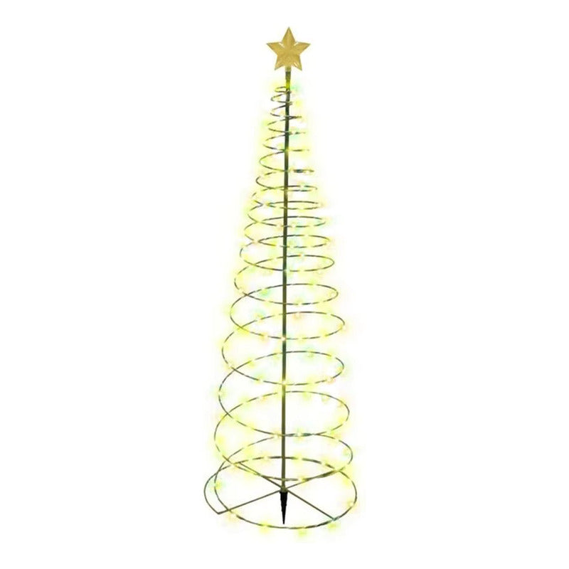 Árbol Navidad Estaca Solar Led Decorativa Con Estrella