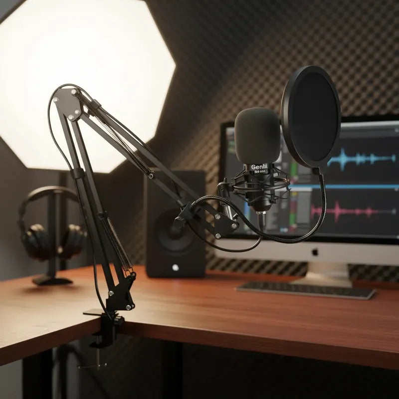 Microfono Condensador Para Estudio De Grabación Profesional Negro