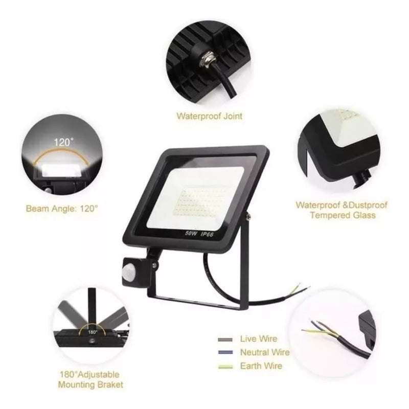 Foco Led Exterior Con Sensor Movimiento 200w Ip66