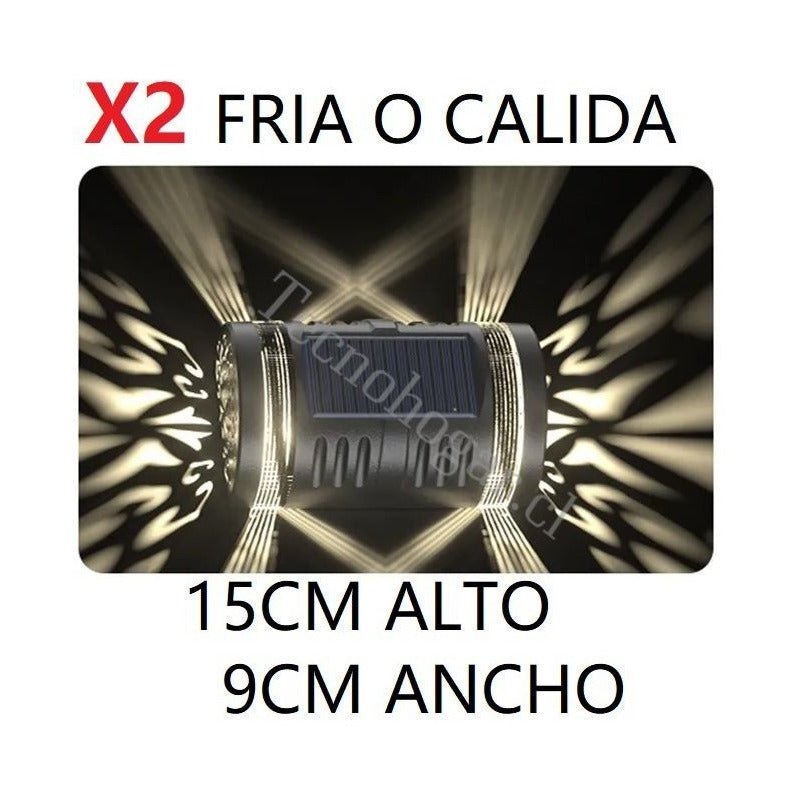 Aplique Solar Exterior Luz Jardin Grande Resiste Lluvia