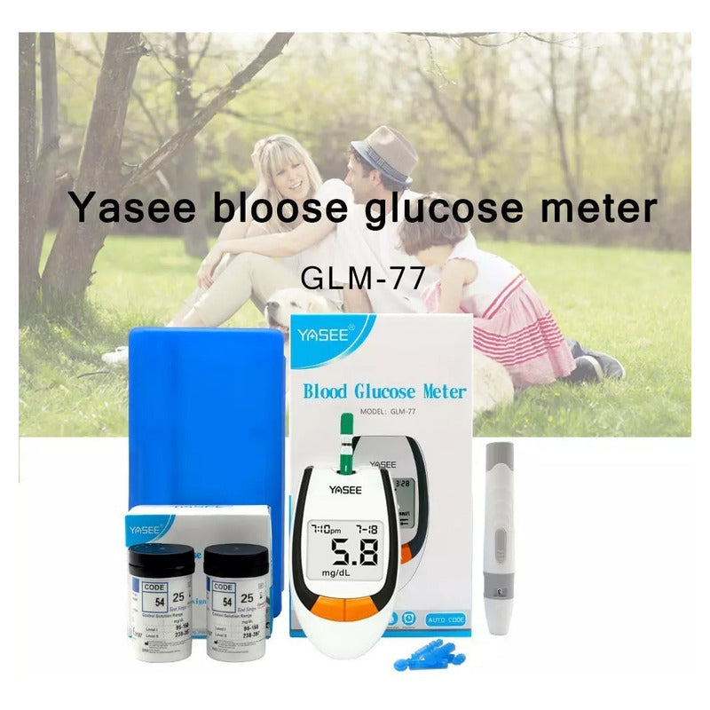 Medidor De Glucosa Tiras Reactivas Lancetas Glucómetro  Blanco