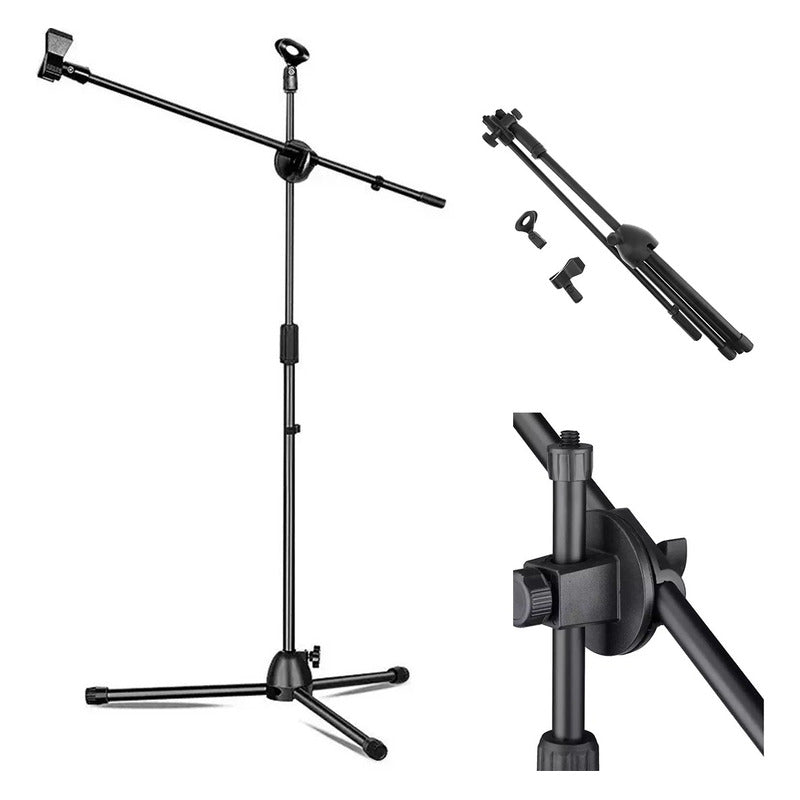 Pack Microfono Condensador+ Soporte+ Luz Relleno Con Tripode