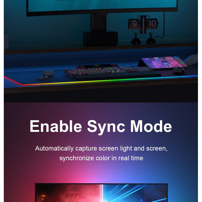 Cinta Led Para Pc Tv Inteligente Sincroniza Pantalla Musica Rgb