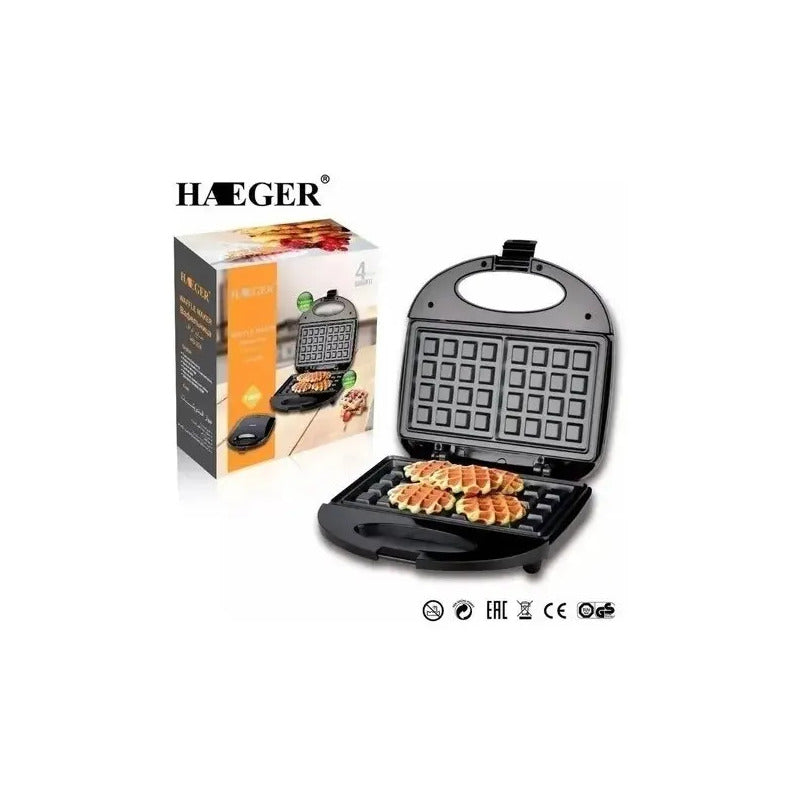 Maquina De Waffles En 5 Min Wafflera Doble Pequeña Negro