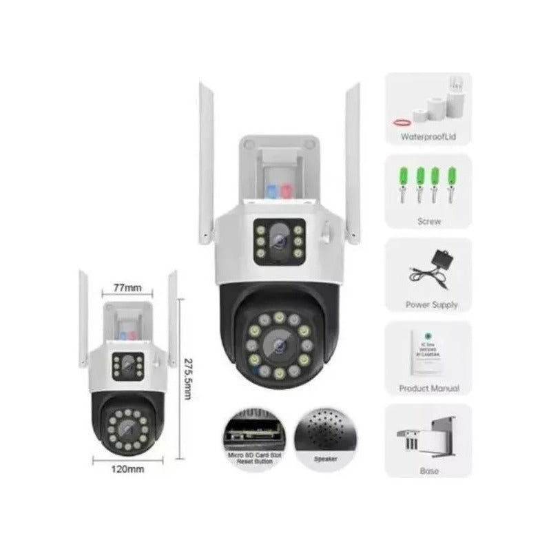 Cámara Doble Visión Wifi Exterior Motorizada Baliza Emegerc