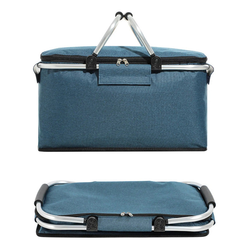 Canasto De Picnic Para 4 Personas Cesta Térmica Impermeable Color Gris2