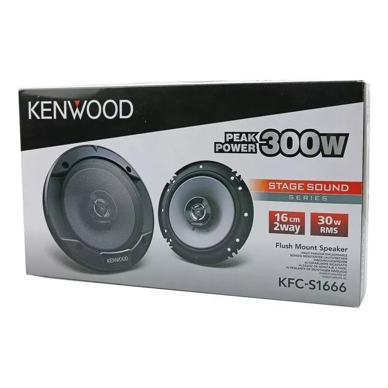 Par De Parlantes Kenwood Kfc 1666s 300 Watts 6 Pulgadas Negro