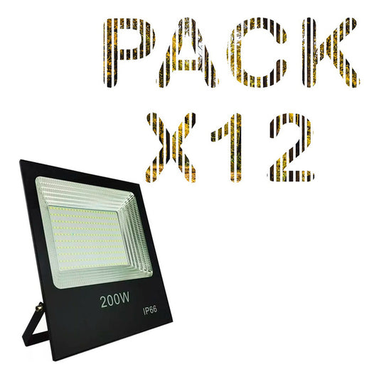 Pack X12 200w Proyector Led Exterior Reflector Ip66 Canchas