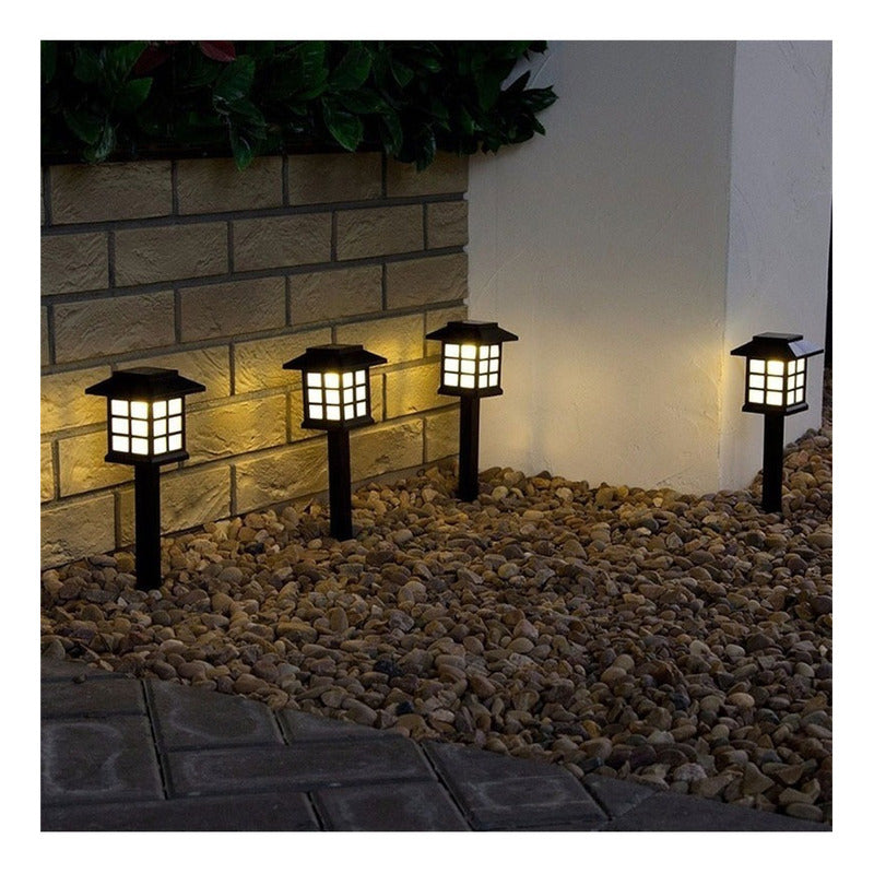 Pack X4 Luz Solar Con Estaca Exterior Tierra Jardín
