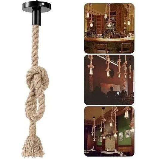 Soquete Colgante Decorativo Vintage Retro Soga E27/h76 Beige