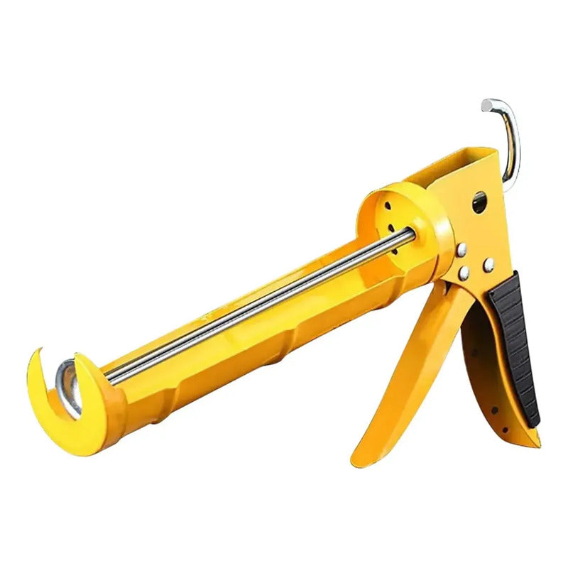 Kit Sellado: Pistola Calafatera Para Cartucho + Silicona Acética Blanca Sellante