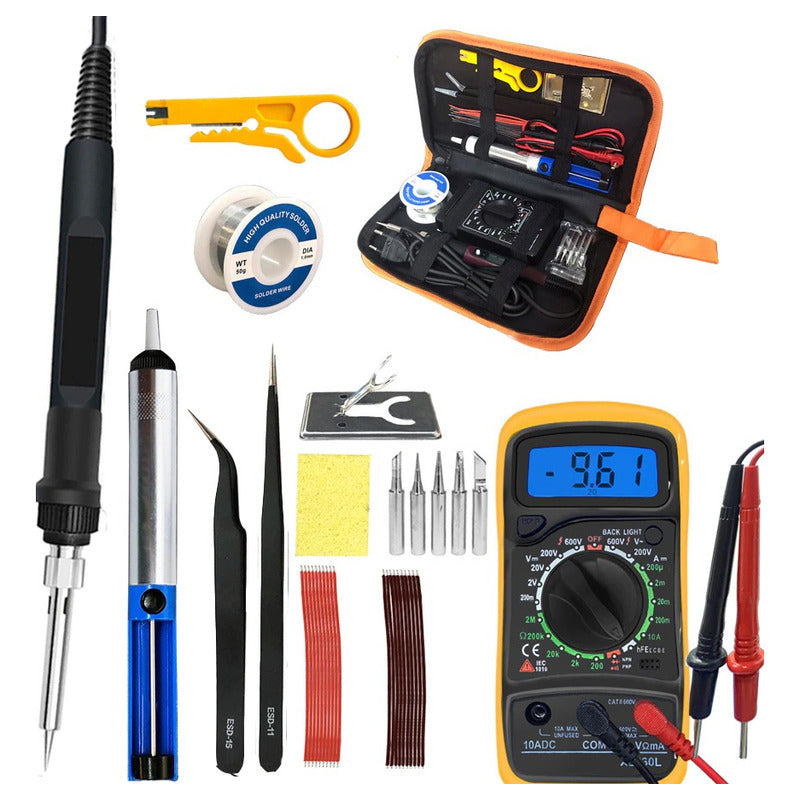 Kit Cautin Soldadura Accesorios 60w Temperatura Regulable