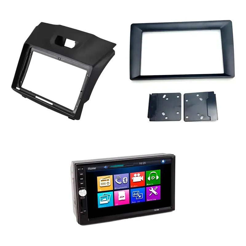 Kit Multimedia: Bisel Chevrolet D-max 2012 + Radio 2 Din Mp5 Mirror Link + Bisel Universal 9 A 7