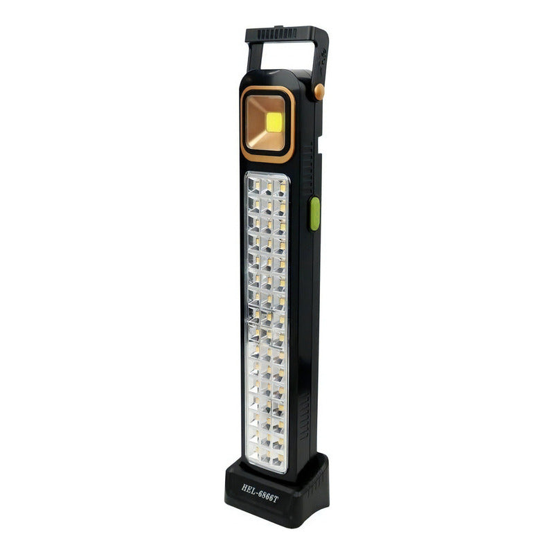 Lámpara Luz Solar De Emergencia Recargable 48 Led Foco Usb C Color Negro