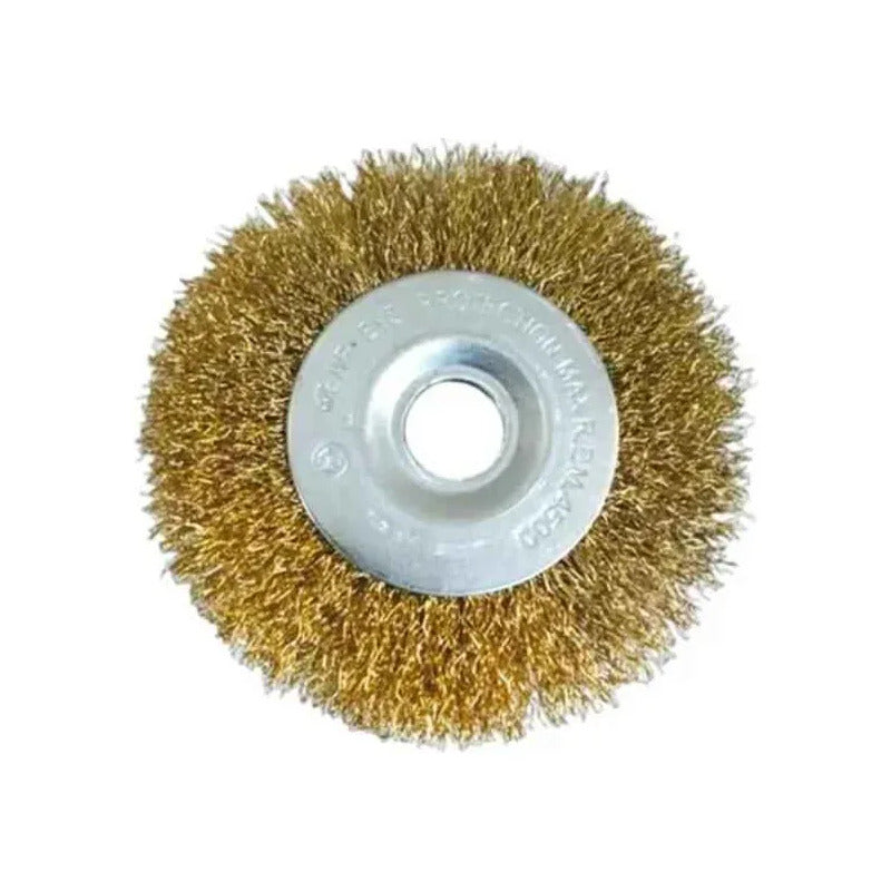Pack X10 Grata Disco Rizada 4'' Chascona Bronce Para Esmeril Amarillo