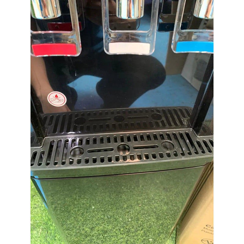 Dispensador De Agua Eléctrico Grande 3 En 1 Con Mini  Nevera Negro