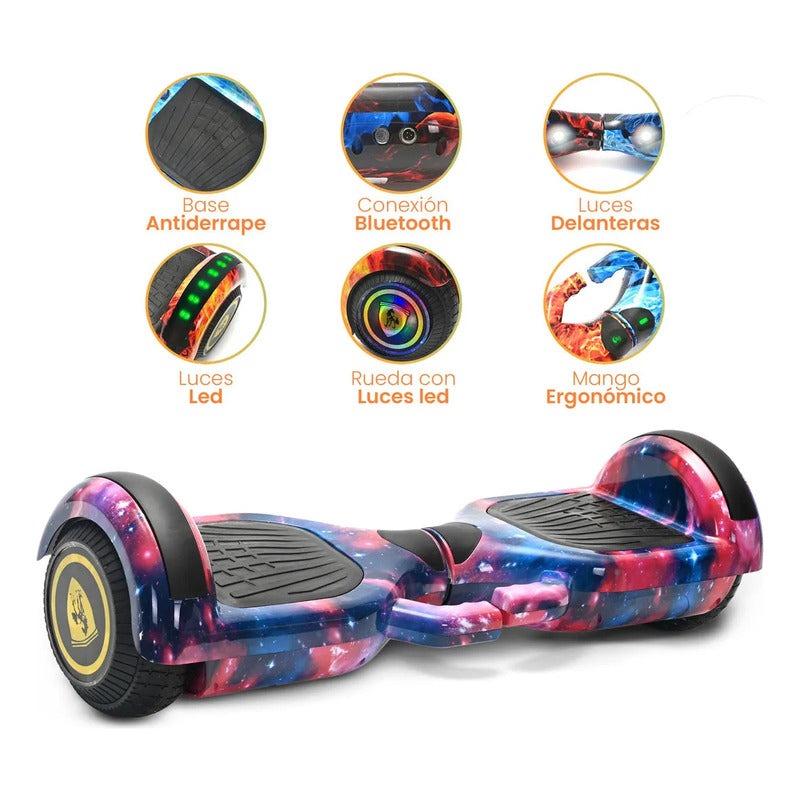 Patineta Electrica Smart Balance Bluetooth Y Led Scooter Rosa Chicle