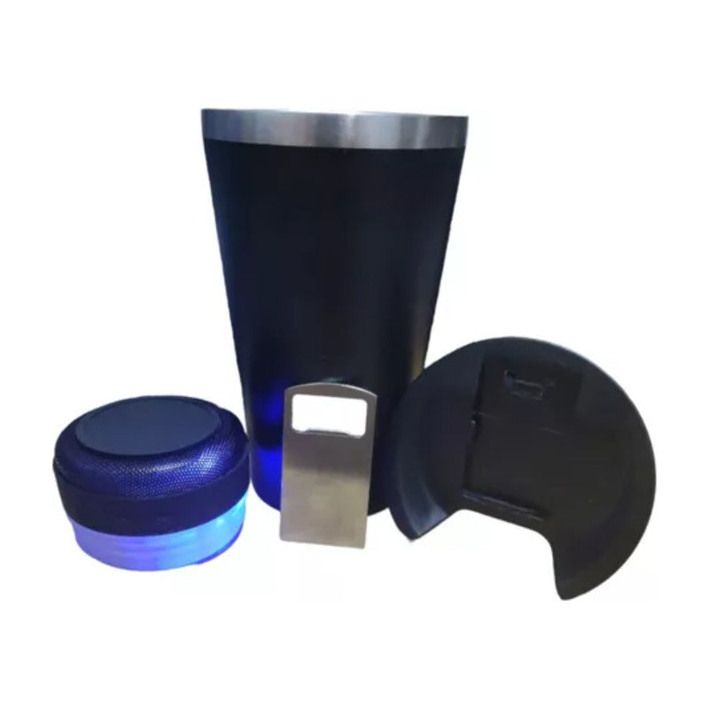 Vaso Termino Para Bebidas 473ml Con Parlante Y Abre Botellas