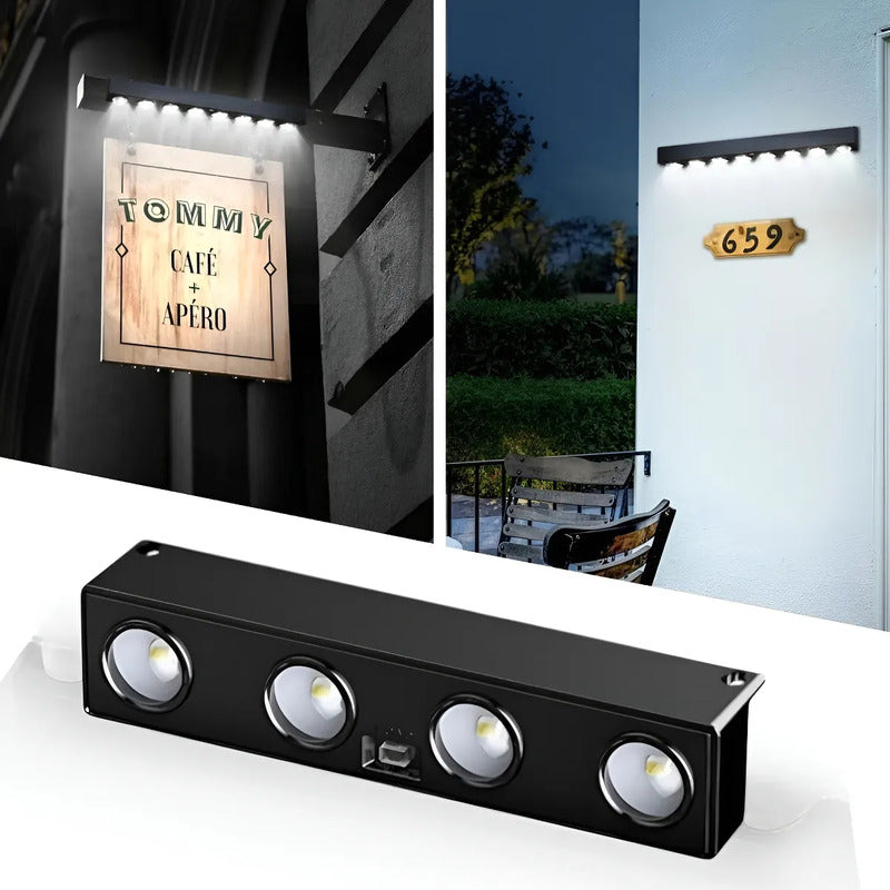 Pack X5 Aplique Solar Lampara Inducción Pared Led Exterior Cálido/frío Led
