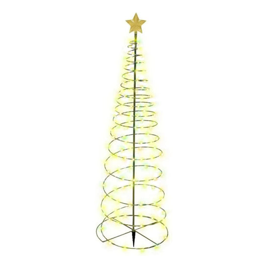 Estaca Solar Árbol Navidad Led Decorativa + Estrella - 85cm Amarillo