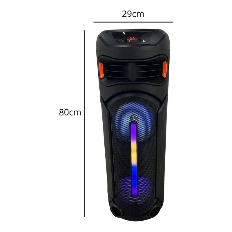 Parlante Bluetooth Portátil Tecnohogar Con Led Y Micrófono 90cm