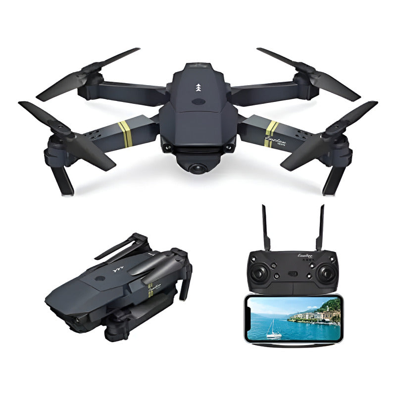 Dron Control Remoto Fotografía Aérea Portátil Hd Negro