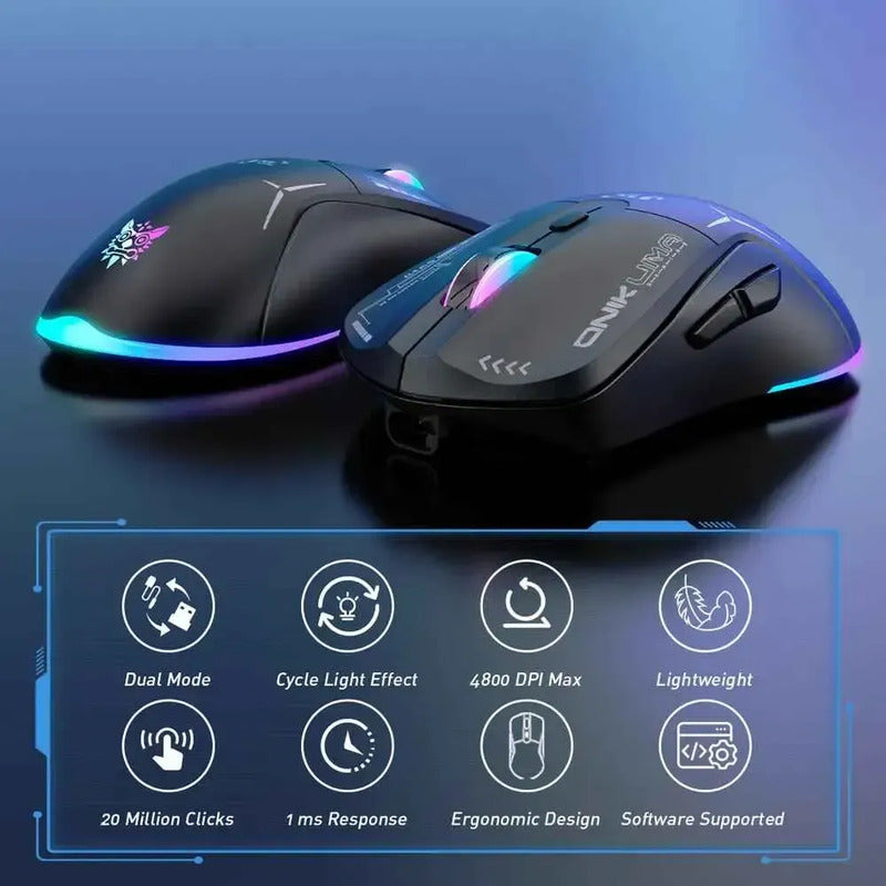 Mouse Recargable Gamer Inalámbrico D5 3.0 Usb 3600 Dpi Negro