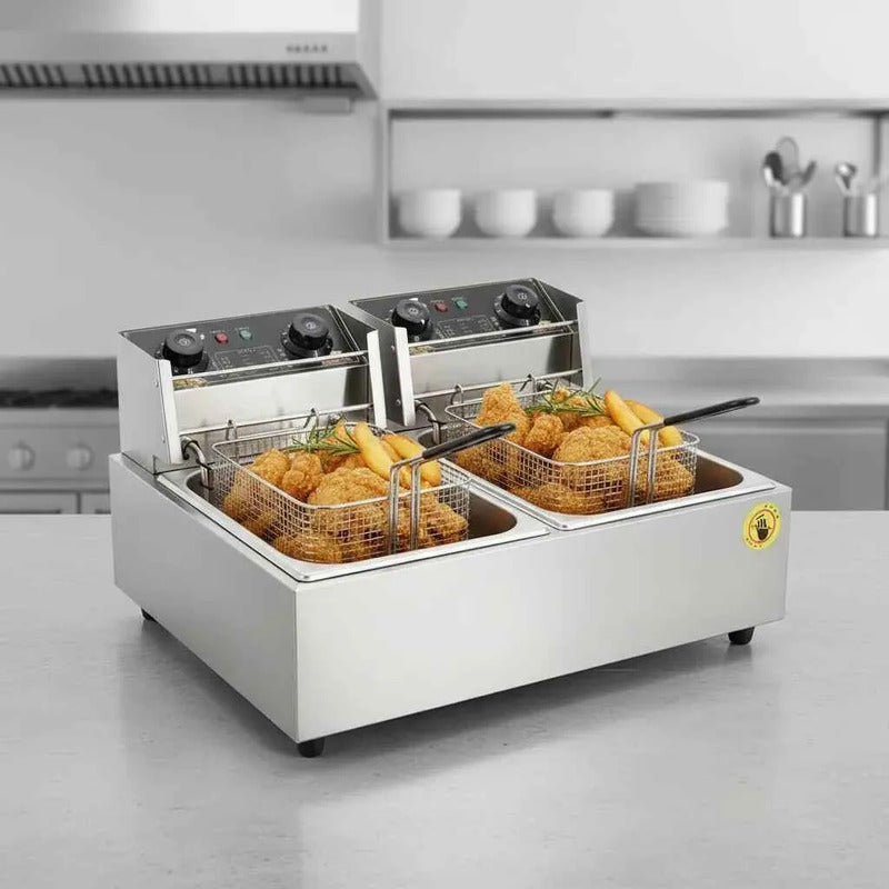 Freidora De Aceite Doble Canasto Plateado 5.5lts R.5221 Plateado 50 Hz/ 60 Hz