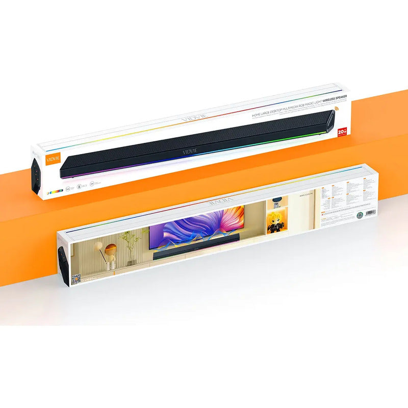 Barra De Sonido Recargable Bt Led Vidvie 80cm Sp931 Soundbar Negro