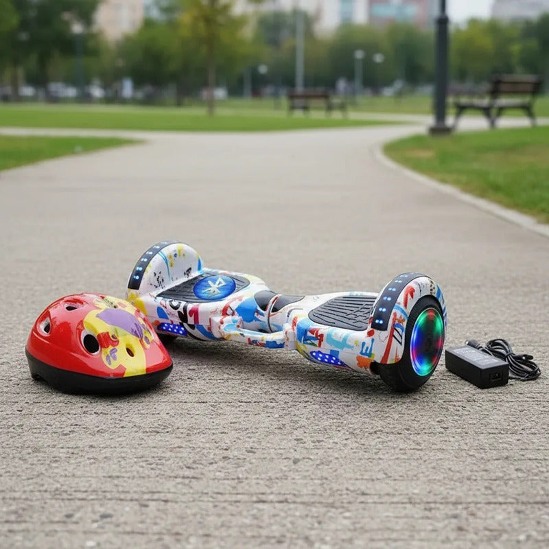 Hoverboard Smart Balance Con Casco Batería Bluetooth Y Luces
