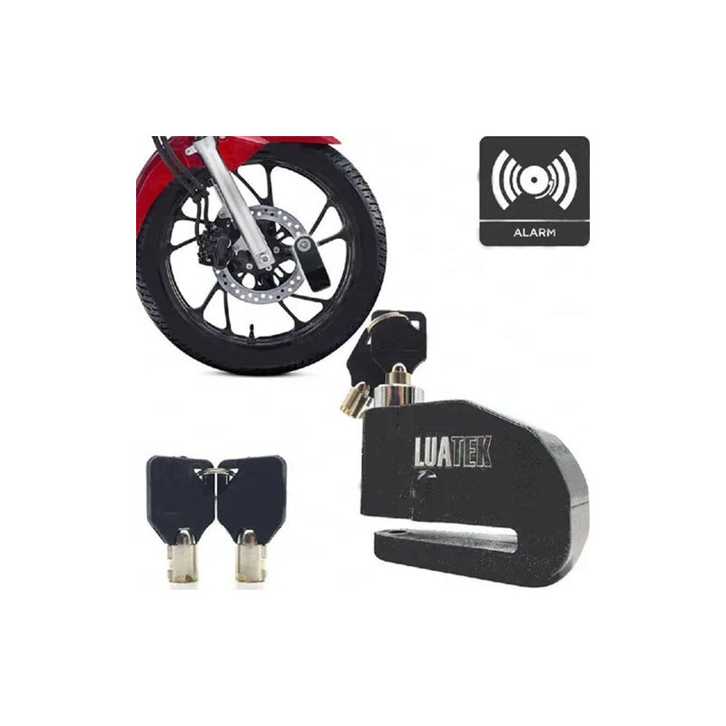 Candado Sml Con Alarma De Sonido Y Freno De Disco Para Moto Negro