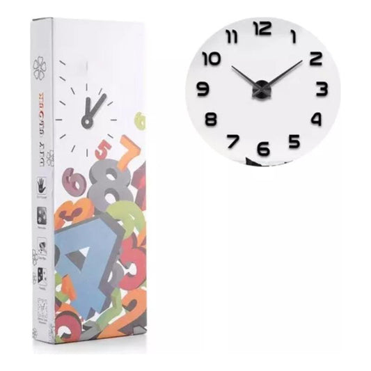 Reloj De Pared Decorativo 3d Autoadhesivo Grande Analogico