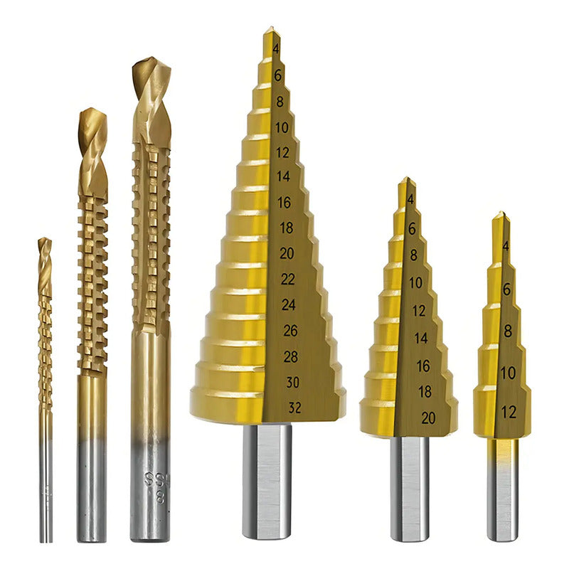 Juego De Brocas Escalonadas Y Dentadas Con Revestimiento