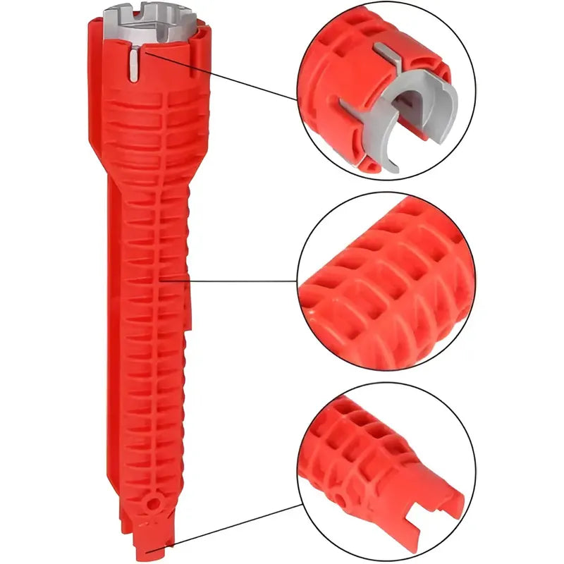 Llave Francesa Ajustable De Abs Para Grifo Y Desagüe Roja Rojo