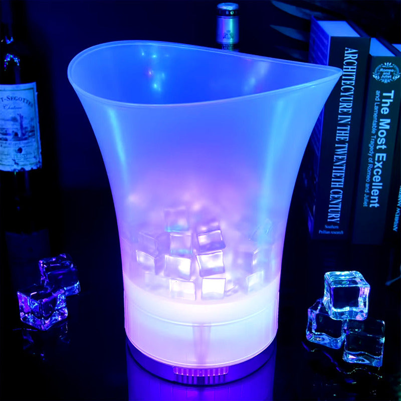 Hielera Con Parlante Y Luces Led Bluetooth Bar Blanco Traslucido