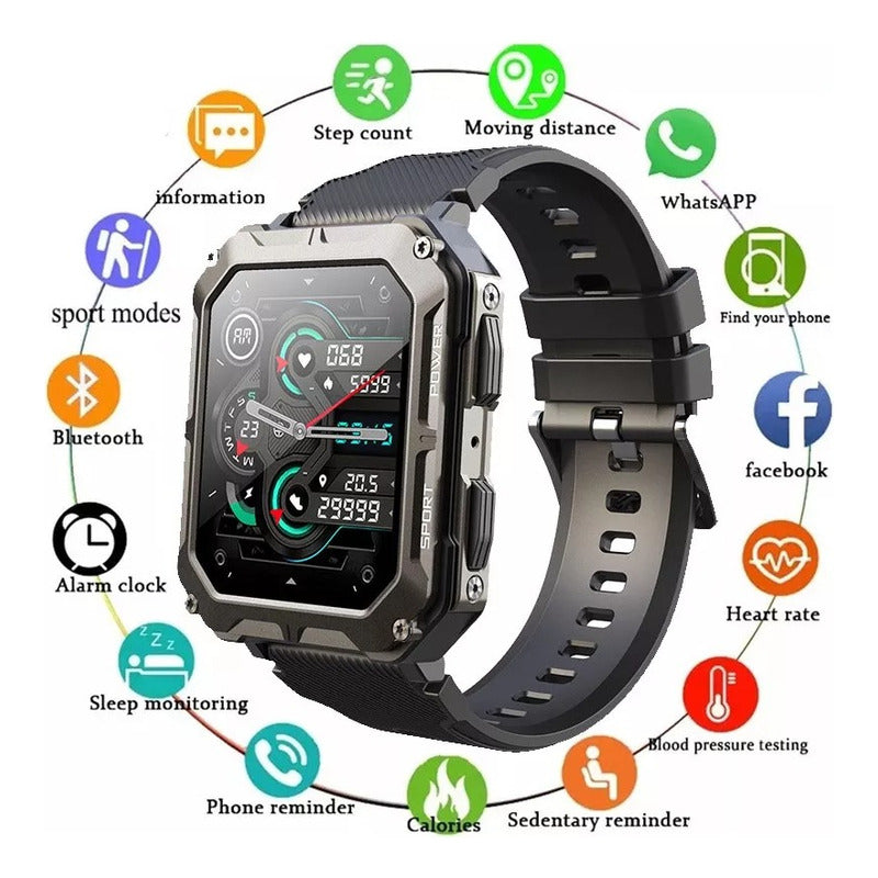 Reloj Smart Watch Inteligente Exterior Bt Llamadas Monitoreo
