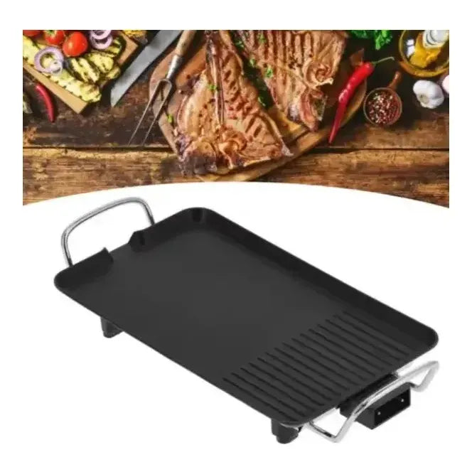Parrilla Eléctrica Barbacoa Plancha Antiadherente Churrascos Negro