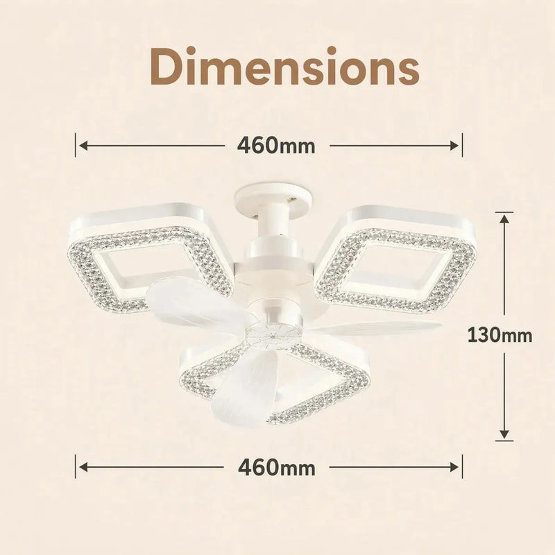 Lámpara Ventilador Led Rosca E27 Efecto Cristal Blanco