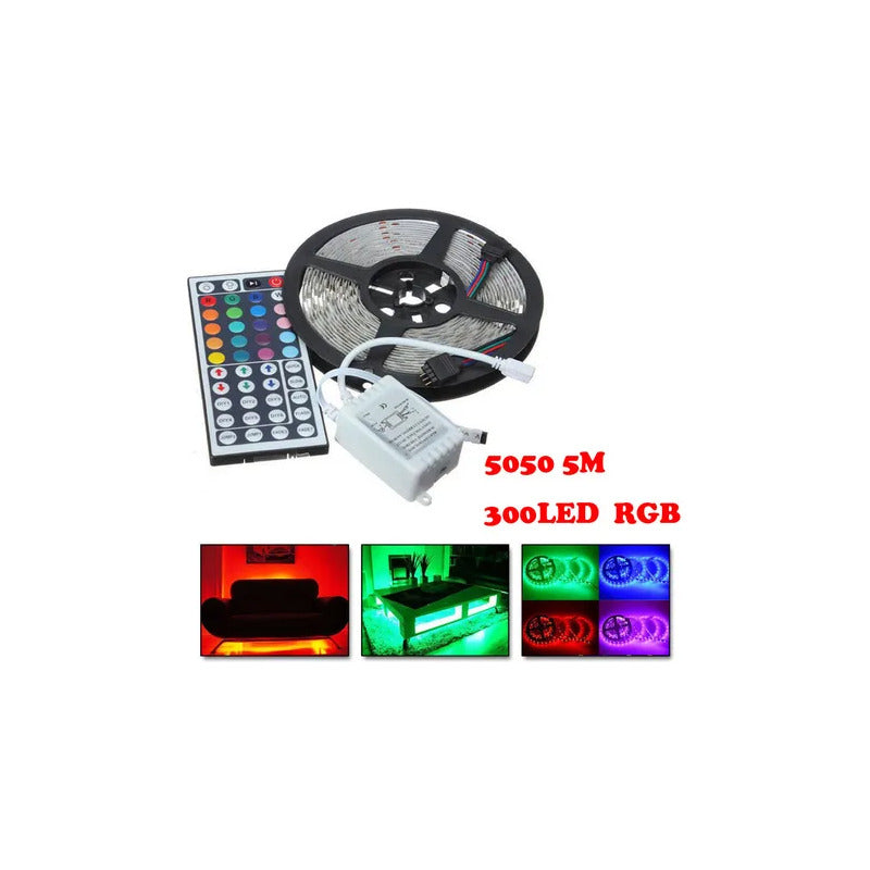 Cinta Tira Luces Led 5 Metros Control+adaptador Envio Gratis Varios