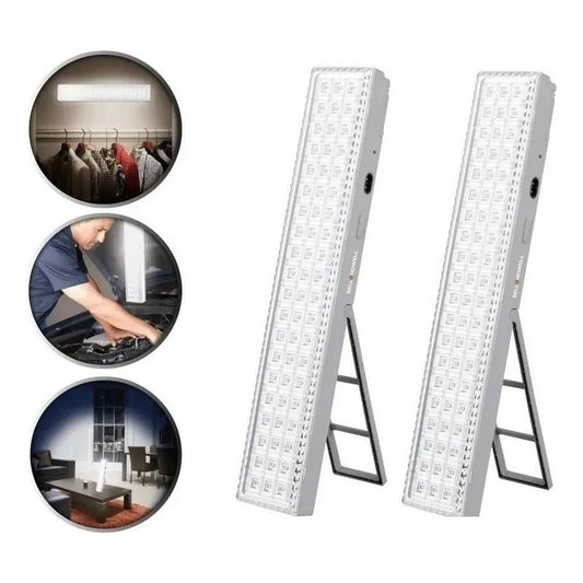Pack X2 Lámparas Luz Led De Emergencia Recargable 24 Hrs Col