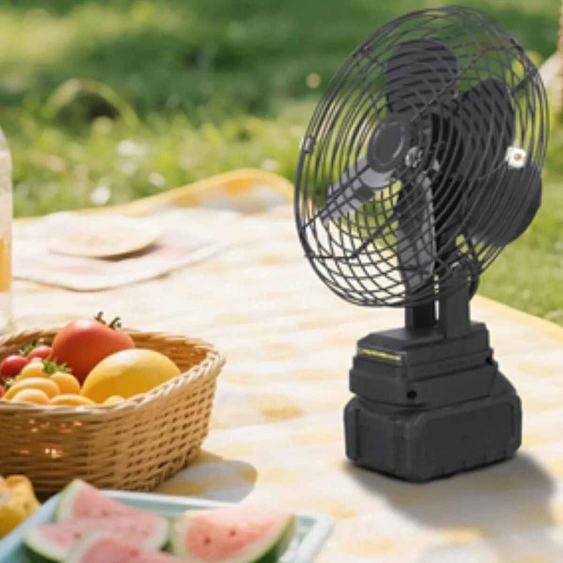 Ventilador Camping Con Bateria Escritorio Recargable Inalamb 15 Cm Negro