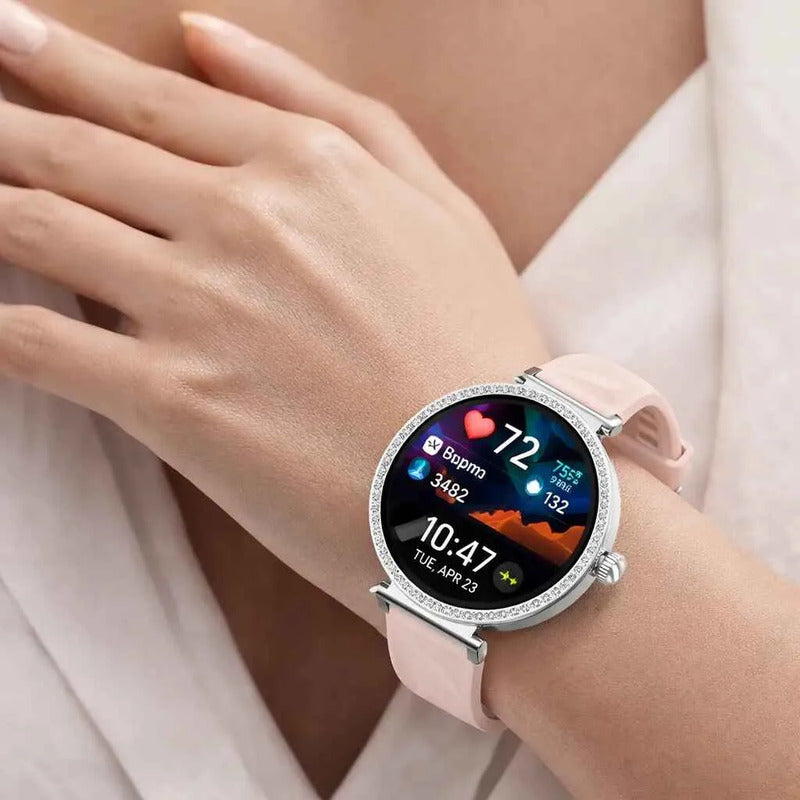 Smartwatch Reloj Inteligente Bluetooth Llamadas 2.1 Deportiv Blanco Milanés Rosa Claro