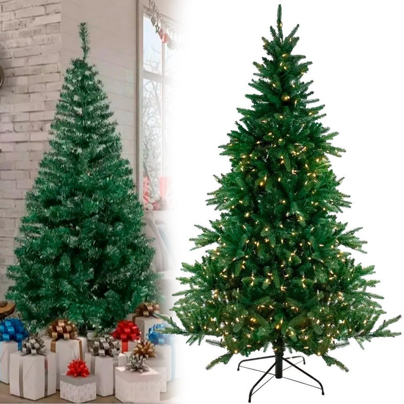 Árbol Navidad Con Base + 6 Luces Led Multicolor, Fria,calida