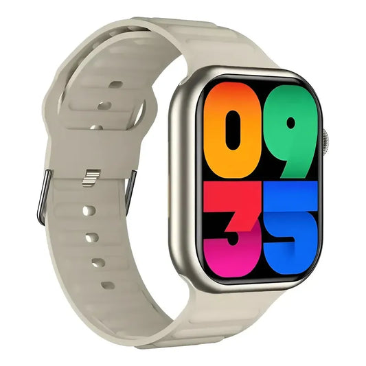 Smartwatch Reloj Inteligente Bluetooth Llamadas 2.1 Deportiv Caja Blanco Correa Gris Bisel Negro Diseño De La Correa Milanese